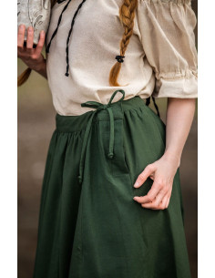 Medieval skirt Konstanze model, green cotton 2