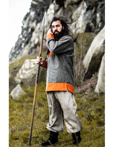 Roland model wool Viking tunic, gray