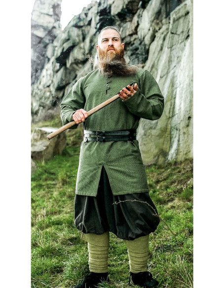 Viking tunic model Balduin, cotton Green