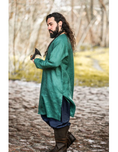 Halvar Linen Viking Tunic Green 2