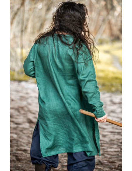 Halvar Linen Viking Tunic Green