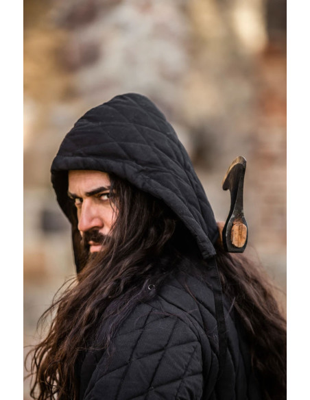 Padded medieval cape Eckwin model, black Padded medieval cape Eckwin model, black
