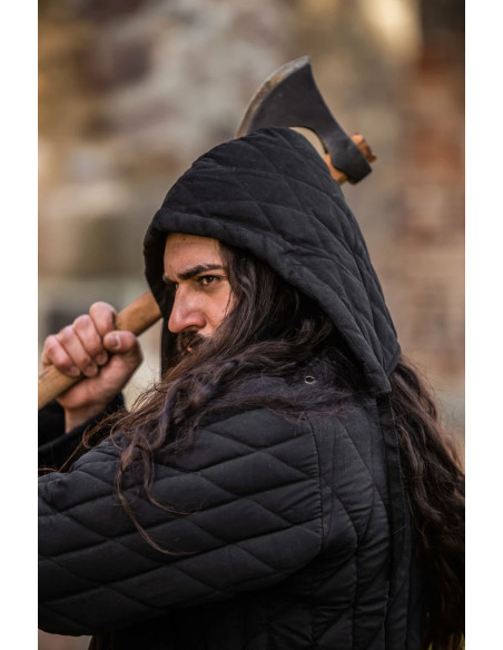 Padded medieval cape Eckwin model, black Padded medieval cape Eckwin model, black