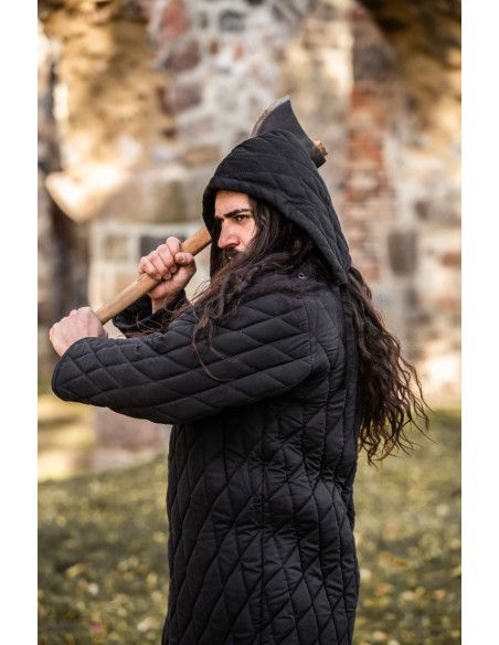 Padded medieval cape Eckwin model, black Padded medieval cape Eckwin model, black