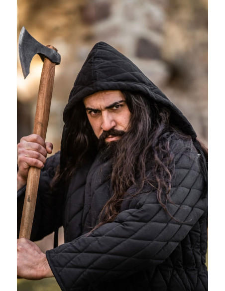 Padded medieval cape Eckwin model, black Padded medieval cape Eckwin model, black