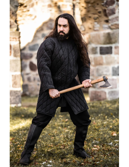 Black padded medieval gambeson, Nils