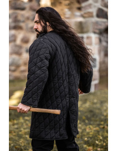 Black padded medieval gambeson, Nils 2