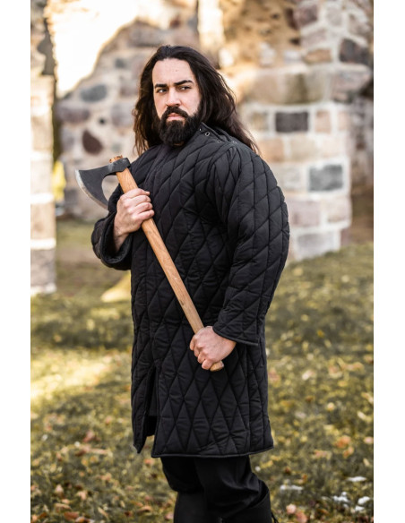 Black padded medieval gambeson, Nils
