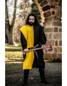 Frojoerick bipart medieval tunic, black-yellow