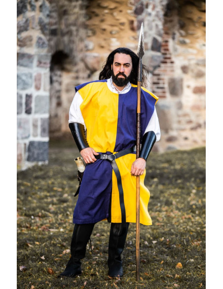 Medieval Tunic Chessboard, yellow-blue
