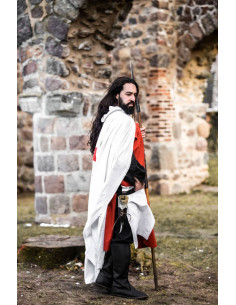 White Templar cape with red cross on the back 2