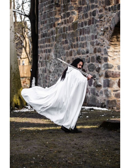 Long white medieval cape, Gunnar model