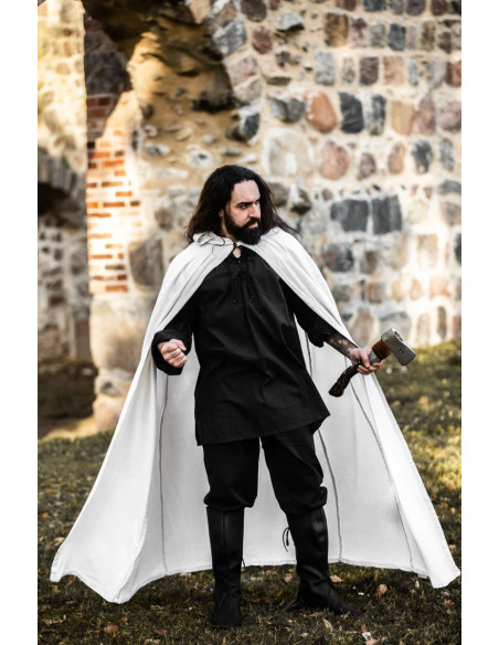 Long white medieval cape, Gunnar model