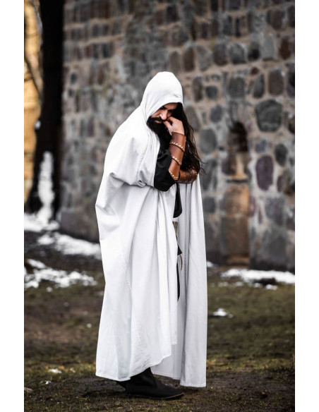 Long white medieval cape, Gunnar model