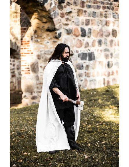 Long white medieval cape, Gunnar model