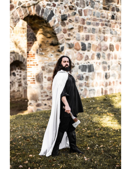 Long white medieval cape, Gunnar model