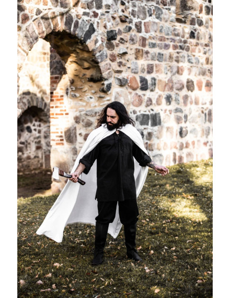Long white medieval cape, Gunnar model