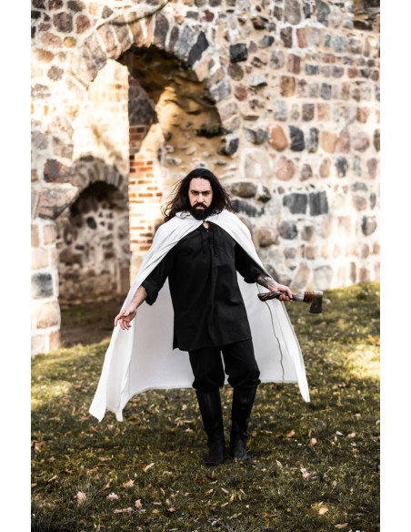 Long white medieval cape, Gunnar model
