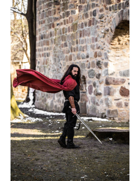 Long red medieval cape, Gunnar model