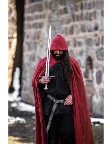 Long red medieval cape, Gunnar model