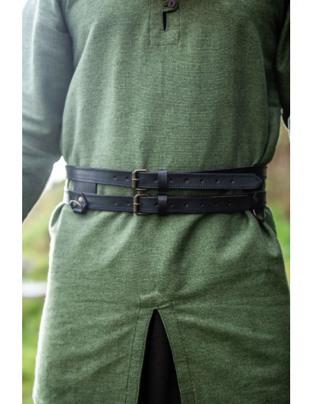 Viking double leather belt Ubbe...