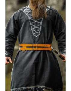 Viking double leather belt, Ubbe model, light brown