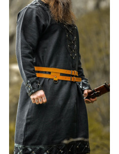 Viking double leather belt, Ubbe model, light brown 2