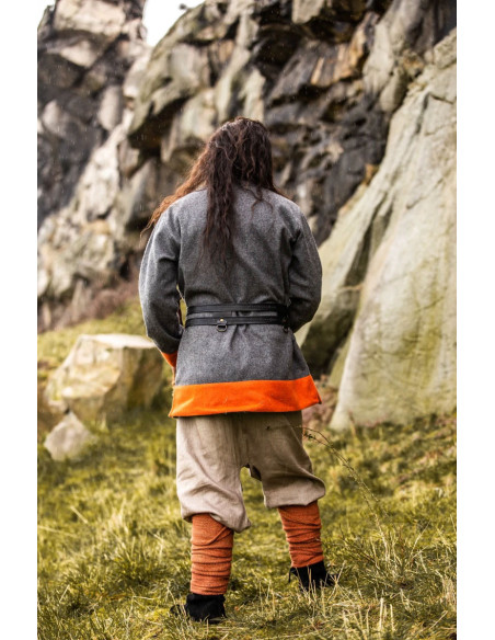 Axel Viking Double Leather Belt, Black