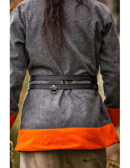 Axel Viking Double Leather Belt, Black