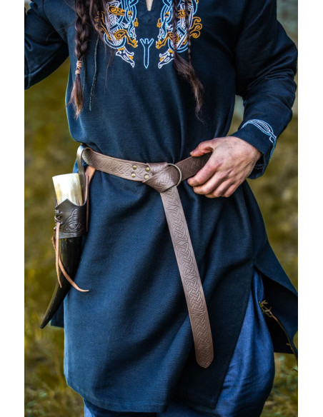 Leather belt with Celtic pattern,...