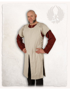 Medieval tabard model Hermann, natural white color