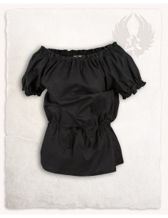 Medieval blouse light cotton model Kalina, black 2