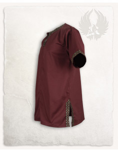 Medieval tunic short sleeve model Sigbert, burgundy 2