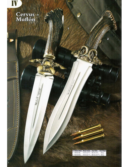 Mouflon finish knife stag horn handle