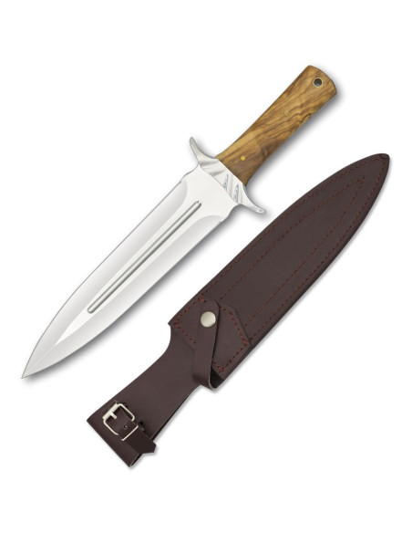 Hunting auction knife, olive wood handle