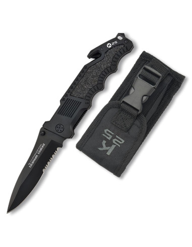 K25 black rescue knife, with sheath
