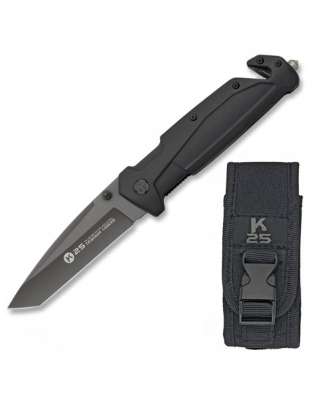 Rescue knife K25 Titanium Coated, black