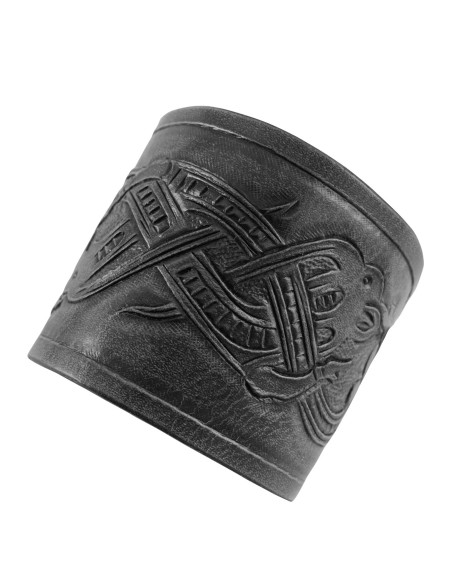 Jelling Style Dragon Embossed Leather...