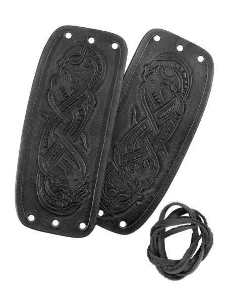 Jelling Style Dragon Embossed Leather...