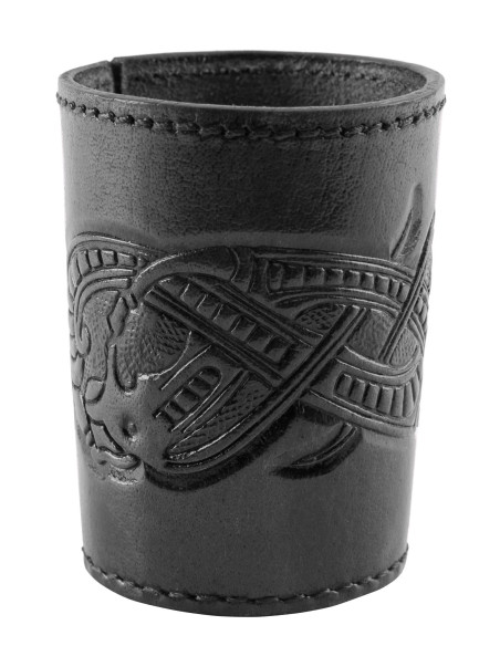 Leather Dice Cup with Embossed Dragon...