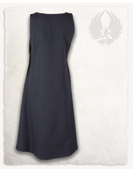 Sleeveless blue medieval dress model...