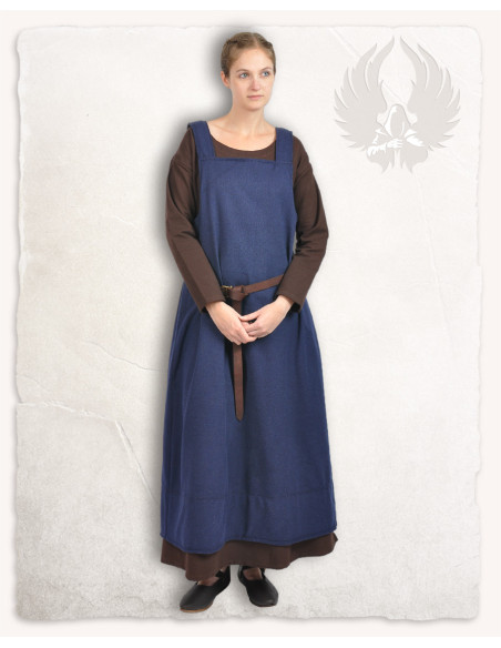 Apron-style dress model Lientje, blue...
