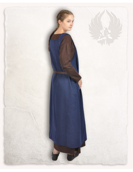 Apron-style dress model Lientje, blue...