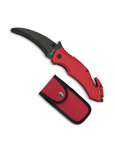 Safety and rescue knife, curved blade