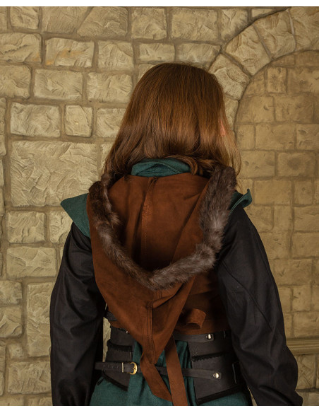 Medieval woman's top with hood model... Medieval woman's top with hood model...