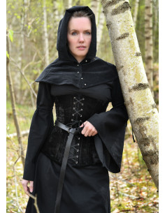 Medieval Burglinde Dress with Trumpet Sleeves - Black 2