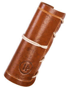 Protective leather guard for axes, brown color