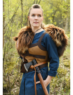 Medieval bodice model Kenna, brown color 2