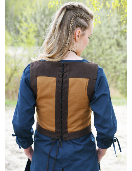 Medieval bodice model Kenna, brown color