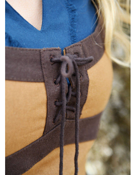 Medieval bodice model Kenna, brown color